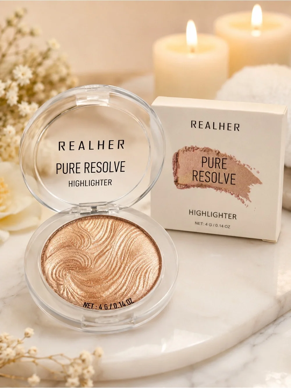 REALHER Pure Resolve Highlighter | New in Box | Luminous Glow | 0.14 oz SEALED